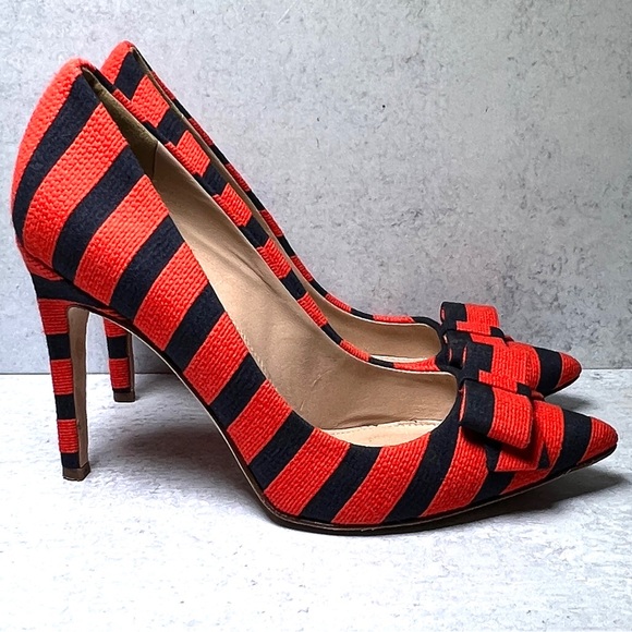J Crew Collection Bow pumps in stripes w bow detail - Picture 3 of 7